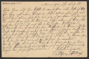 Brief an B. Schott's Söhne : 27.08.1901