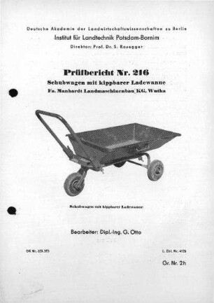 Schubwagen mit kippbarer Ladewanne
