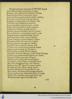 Heroicum ad invictissimum Romanum imperatorem Carolum V.
