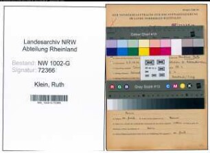 Entnazifizierung Ruth Klein, geb. 02.09.1919 ()
