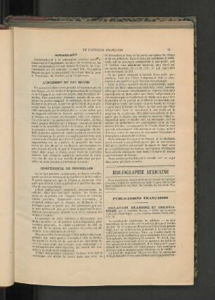 Bibliographie Africaine.