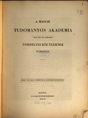 A Magyar Tudományos Akadémia évkönyvei, 9. 1858/59 (1860)