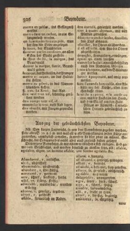 Auszug der gebräuchlichsten Beywörter