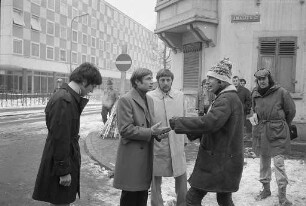 Drehaufnahmen in Karlsruhe für einen Dokumentarfilm des Zweiten Deutschen Fernsehens ZDF über den Soldatenmord von Lebach