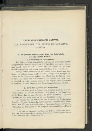 Neunundzwanzigstes Capitel. Das Entwickeln der Bromsilber-Gelantinge-Platten.