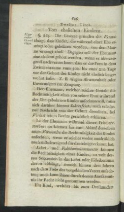 Zweiter Titel. Von ehelichen Kindern