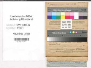 Entnazifizierung Josef Neveling, geb. 16.07.1903 (Kaufmann)