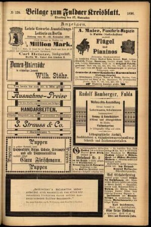 Zweite Ausgabe vom Dienstag, den 17. November 1896.