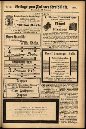 Zweite Ausgabe vom Dienstag, den 17. November 1896.