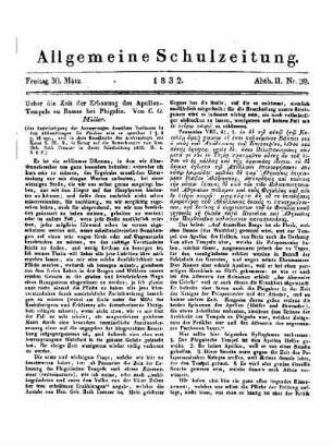 Ueber die Zeit der Erbauung des Apollon-Tempels zu Bassae bei Phigalia