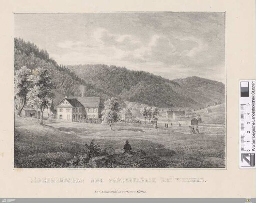 Jägerhäuschen und Papierfabrik bei Wildbad