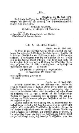 Agitatorische Vereine : [I. Allgemeine Verhältnisse der Behörden und Beamten]