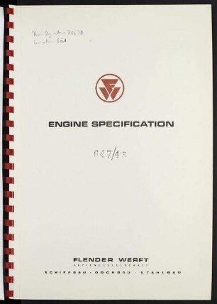 Specification for a Twin Screw Passenger Vessel. Yard Nos 647 and 648