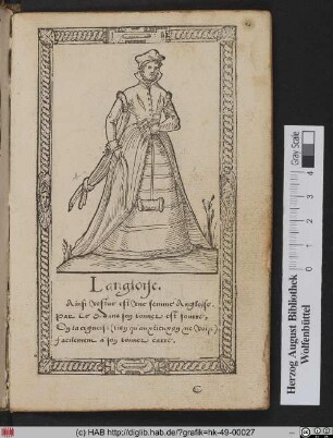 L'angloise [Recueil de la diversité des habits, Kleidung einer Engländerin]