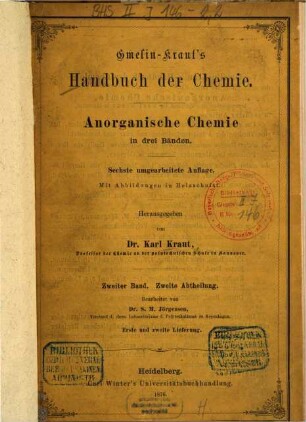 Handbuch der anorganischen Chemie. 2,2, Metalle