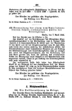 Die Volksernährung im Kriege : [J. Nichtamtliches]