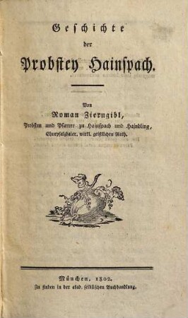Geschichte der Probstey Hainspach