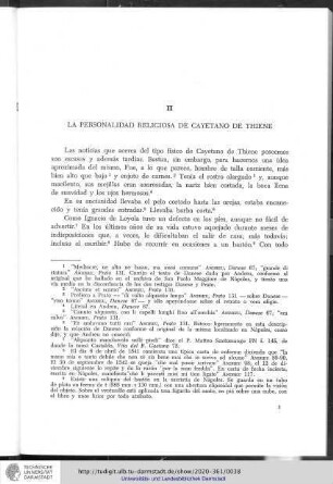 II. La personalidad religiosa de Cayetano de Thiene