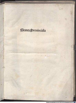 Statuta Prouincialia