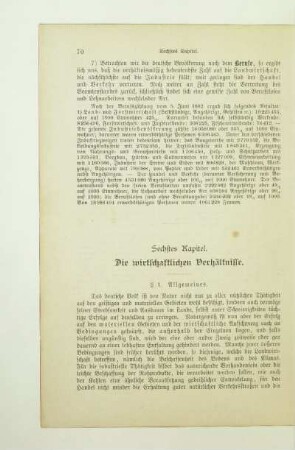 Sechstes Kapitel. Die wirtschaftlichen Verhältnisse
