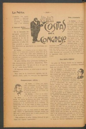Cositas del congreso. : Cámara de diputados. - Impuesto a la exportación. - Sesión del 8 de enero.
