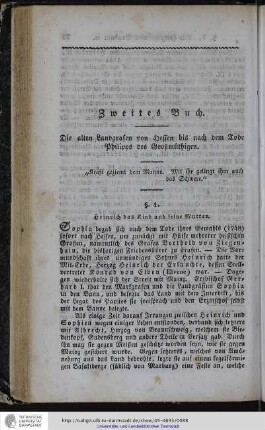 Zweites Buch. Die alten Landgrafen von Hessen bis zum Tode Philipps des Großmüthigen