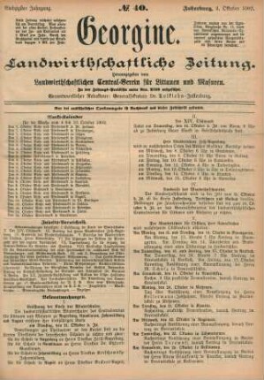 Siebzigster Jahrgang. No. 40. Insterburg, 2. Oktober 1902.
