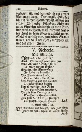 V. Rebecka. Die Willige.