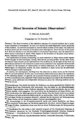 Direct inversion of seismic observations