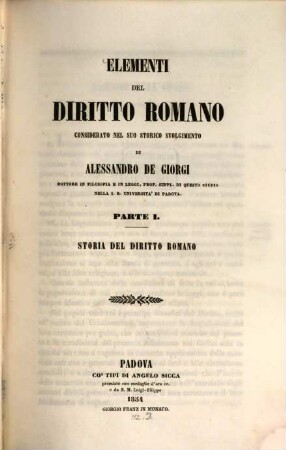 Elementi del diritto romano considerato nel suo storico svolgimento, I