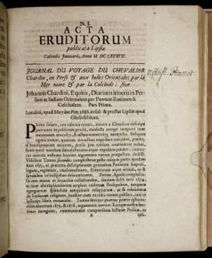 N. I. [...] Calendis Januarii, Anno M DC LXXXVII.