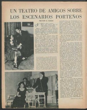 Un teatro de amigos sobre los escenários porteños