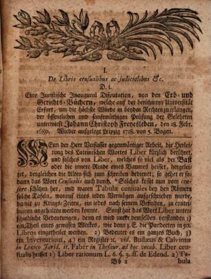 Gründlicher Auszüge, aus juristisch- und historischen Disputationibus, welche auf den hohen Schulen sonderlich in Deutschland gehalten worden ... Stück. 2,4. 1738
