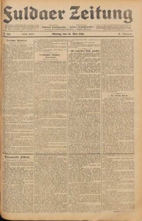 Ausgabe vom Montag, den 18. Mai 1914.