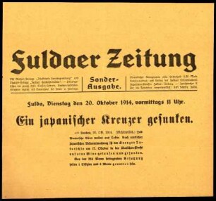 Zweite Ausgabe vom Dienstag, den 20. Oktober 1914.