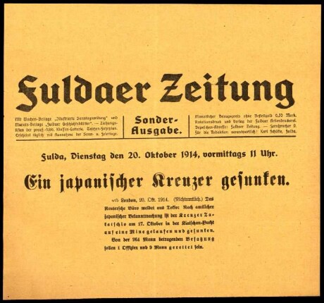 Zweite Ausgabe vom Dienstag, den 20. Oktober 1914.