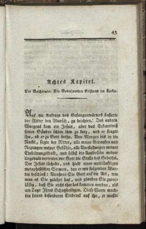 Achtes Kapitel. Der Beichtvater. [...]