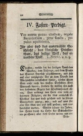 IV. Fasten-Predigt.