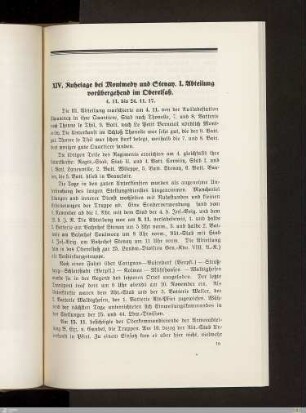XIV. Ruhetage bei Montmédy und Stenay, I. Abteilung vorübergehend im Oberelsaß