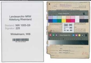 Entnazifizierung Willi Winkelmann , geb. 14.04.1907 (Techniker)