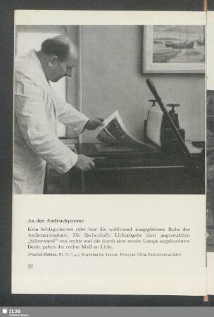 An der Andruckpresse