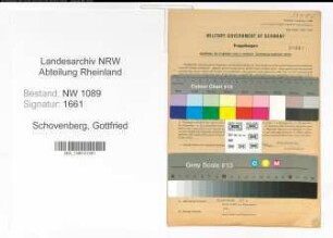 Entnazifizierung Gottfried Schovenberg , geb. 13.10.1905 (Oberbrandmeister)