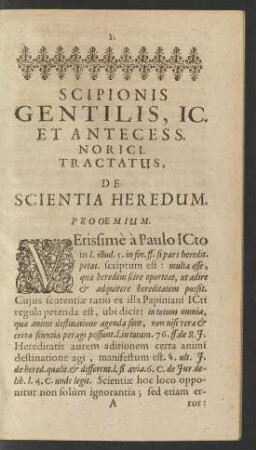 Tractatus, De Scientia Heredum