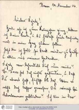Brief vom 14.11.1906