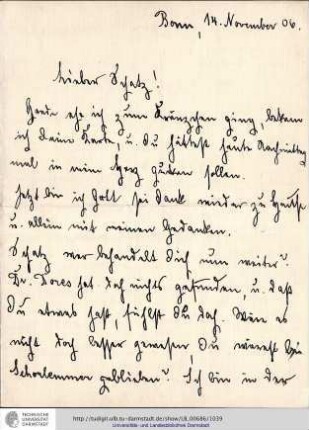 Brief vom 14.11.1906