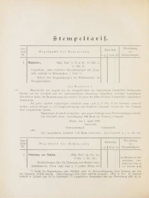 Stempeltarif