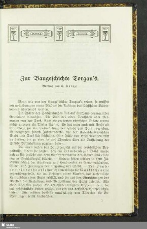 Zur Baugeschichte Torgau's