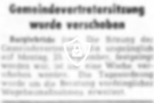 Gemeindevertretersitzung wurde verschoben