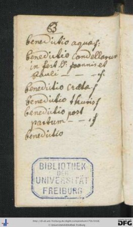 Handschriftliche Notiz.