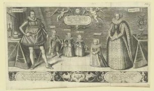 Bildnis des Landgrafen Moritz von Hessen-Kassel mit seiner Frau Agnes und vier Kindern